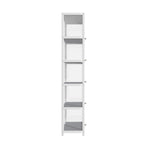 Oikiture Display Cabinet Slim 5-Tier Shelves Clear White, image 6