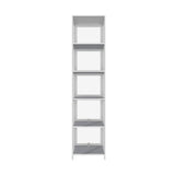 Oikiture Display Cabinet Slim 5-Tier Shelves Clear White
