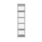 Oikiture Display Cabinet Slim 5-Tier Shelves Clear White, image 4