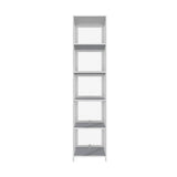 Oikiture Display Cabinet Slim 5-Tier Shelves Clear White - Top-Down View