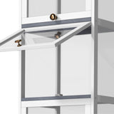 Oikiture Display Cabinet Slim 5-Tier Shelves Clear White