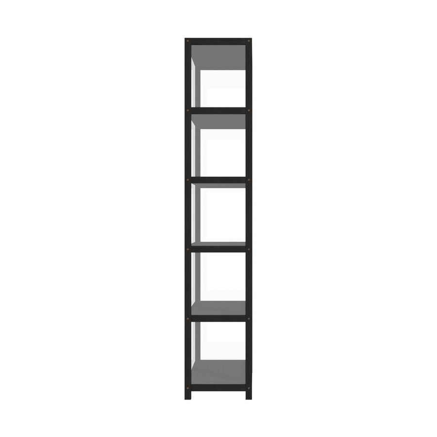 Oikiture Display Cabinet 5-Tier Slim Storage Shelves Black, image 10