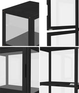 Oikiture Display Cabinet 5-Tier Slim Storage Shelves Black - 45-Degree Angle