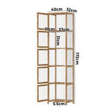 Oikiture Display Cabinet 5-Tier Slim Storage Shelves Brown
