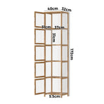 Oikiture Display Cabinet 5-Tier Slim Storage Shelves Brown, image 4