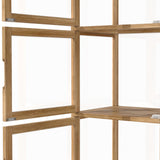 Oikiture Display Cabinet 5-Tier Slim Storage Shelves Brown