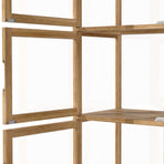 Oikiture Display Cabinet 5-Tier Slim Storage Shelves Brown, image 5