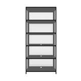 Oikiture Display Cabinet 5 Tiers Clear Door Black - 45-Degree Angle