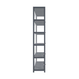 Oikiture Display Cabinet 5 Tiers Clear Door Grey