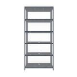 Oikiture Display Cabinet 5 Tiers Clear Door Grey
