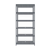 Oikiture Display Cabinet 5 Tiers Clear Door Grey - Close-Up Angle