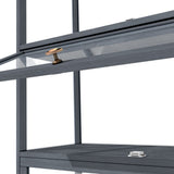 Oikiture Display Cabinet 5 Tiers Clear Door Grey