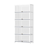 Oikiture Display Cabinet 5 Tiers Clear Door White