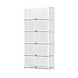Oikiture Display Cabinet 5 Tiers Clear Door White