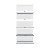 Oikiture Display Cabinet 5 Tiers Clear Door White