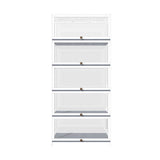Oikiture Display Cabinet 5 Tiers Clear Door White - Top-Down View