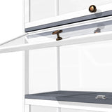 Oikiture Display Cabinet 5 Tiers Clear Door White - 45-Degree Angle