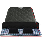 Weisshorn double sleeping bag with two pillows, grey, rated -10°C, two included pillows