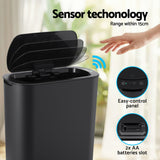 Devanti Automatic Trash Bin with Lid 21L Motion Sensor Kitchen Bin Touchless Garbage Can Modern Black Plastic Slim Rubbish Bin with Liner Holder for Kitchen, Home, Office - Top-Down View
