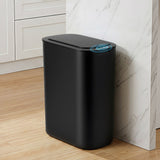 Devanti Automatic Trash Bin with Lid 21L Motion Sensor Kitchen Bin Touchless Garbage Can Modern Black Plastic Slim Rubbish Bin with Liner Holder for Kitchen, Home, Office - Low Angle