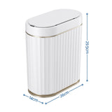 Devanti Sensor Bins 7L Motion Sensor Trash Can Slim Touchless Automatic Waste Bin White - Front View