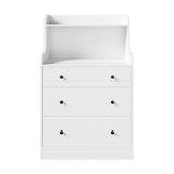 Oikiture Sideboard Buffet Cupboard 3 Chest of Drawers White