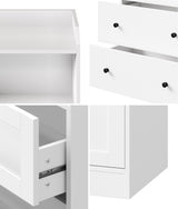 Oikiture Sideboard Buffet Cupboard 3 Chest of Drawers White