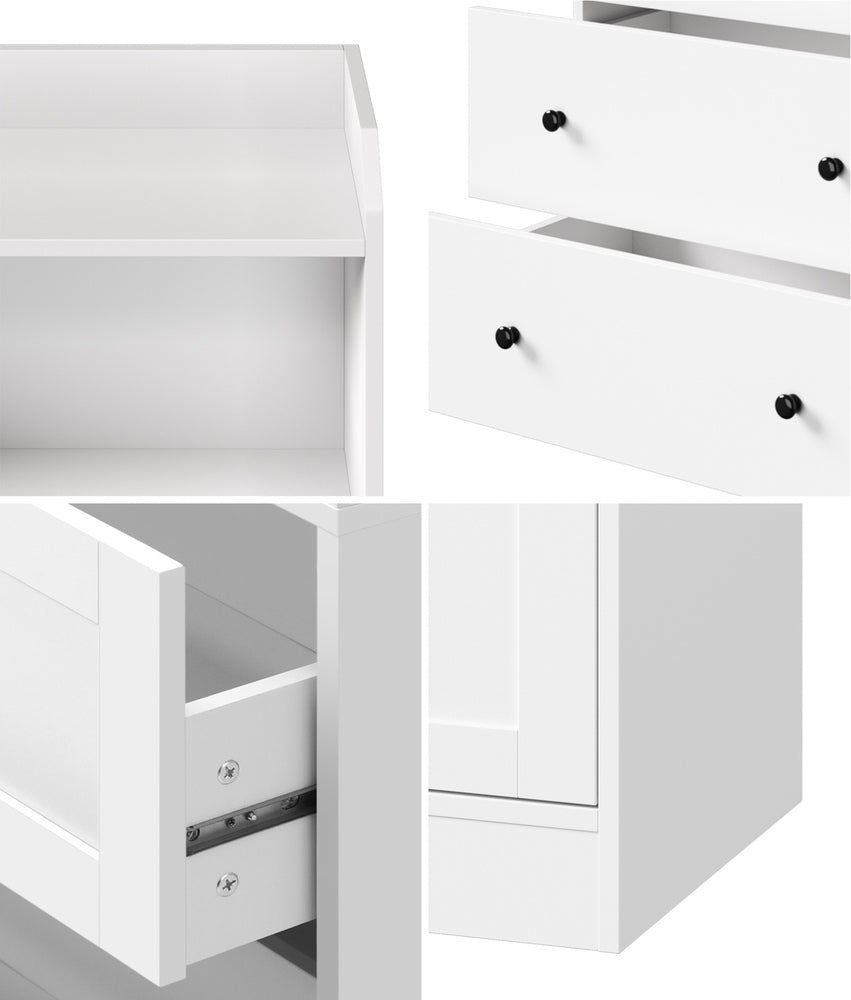 Oikiture Sideboard Buffet Cupboard 3 Chest of Drawers White