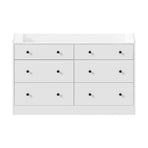 Oikiture Buffet Sideboard Hamptons Style 6 Drawers White, image 2