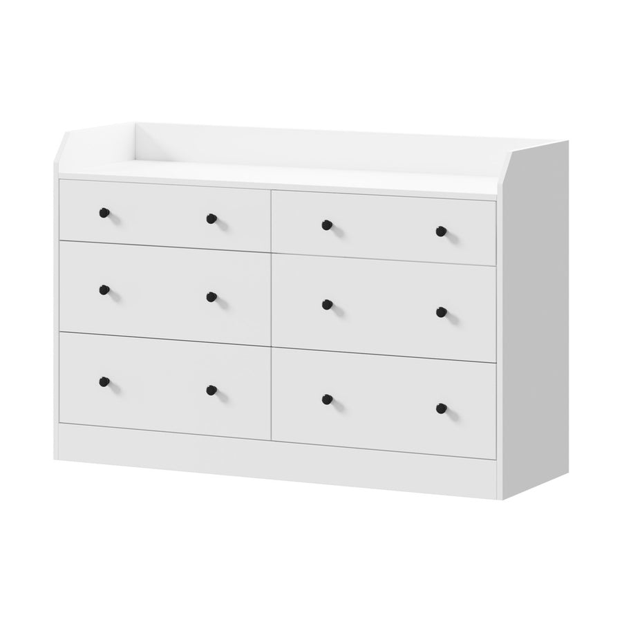 Oikiture Buffet Sideboard Hamptons Style 6 Drawers White, image 10