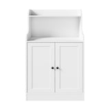 Oikiture Buffet Sideboard Cupboard 2 Doors Hallway Table White - Rear View