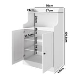 Oikiture Buffet Sideboard Cupboard 2 Doors Hallway Table White - 45-Degree Angle