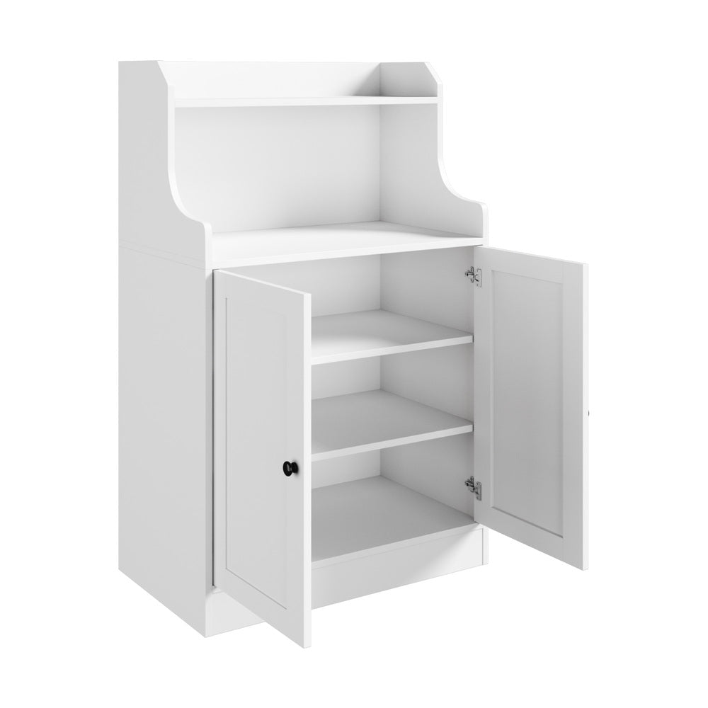 Oikiture Buffet Sideboard Cupboard 2 Doors Hallway Table White