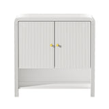 Oikiture Buffet Sideboard Storage Cabinet 2 Doors Cupboard White - Close-Up Angle