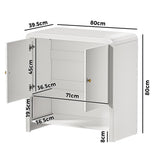 Oikiture Buffet Sideboard Storage Cabinet 2 Doors Cupboard White