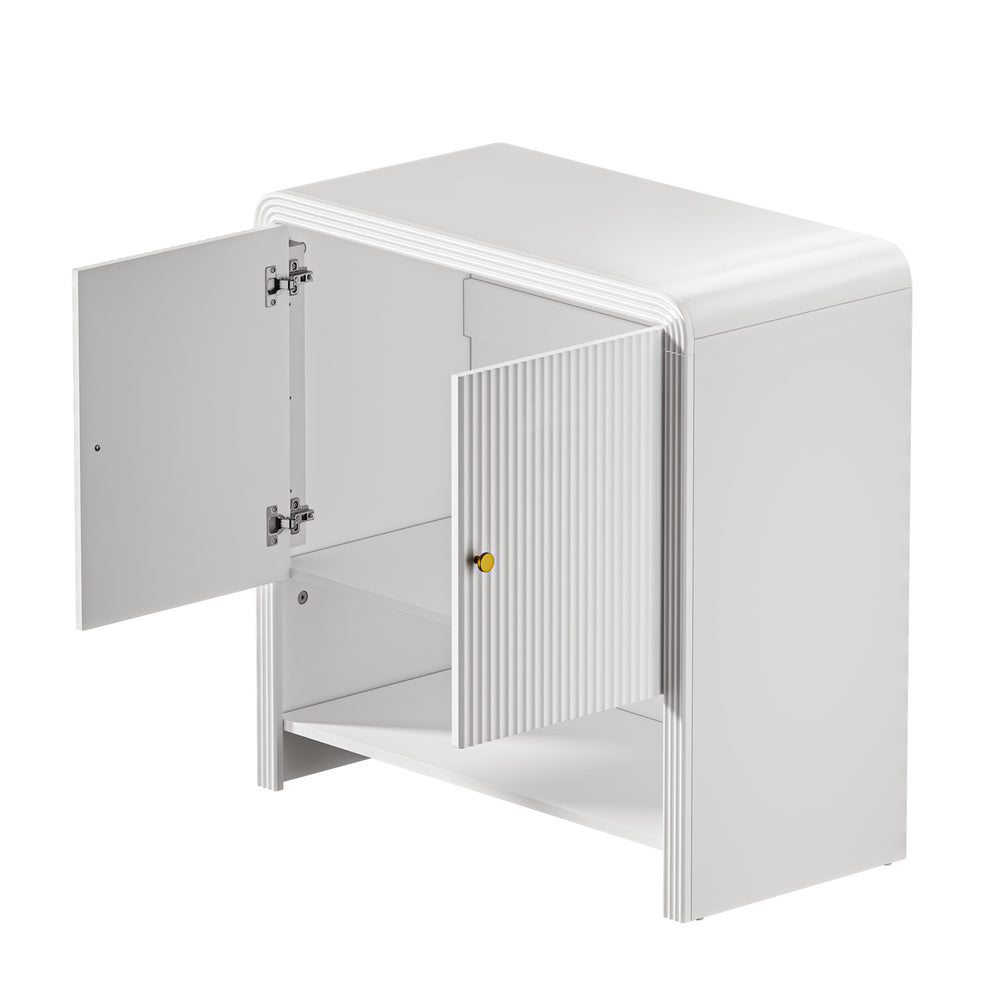 Oikiture Buffet Sideboard Storage Cabinet 2 Doors Cupboard White