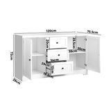Oikiture Buffet Sideboard Hallway Hamptons Furniture - Top-Down View