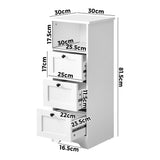 Oikiture 2x Chest of Drawers Storage Cabinet Dresser Tallboy Hamptons