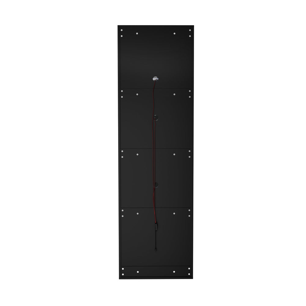 Oikiture Buffet Sideboard LED High Gloss Glass Door Black