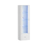 Oikiture Buffet Sideboard LED High Gloss Glass Door White