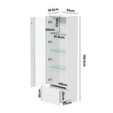 Oikiture Buffet Sideboard LED High Gloss Glass Door White