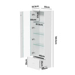 Oikiture Buffet Sideboard LED High Gloss Glass Door White