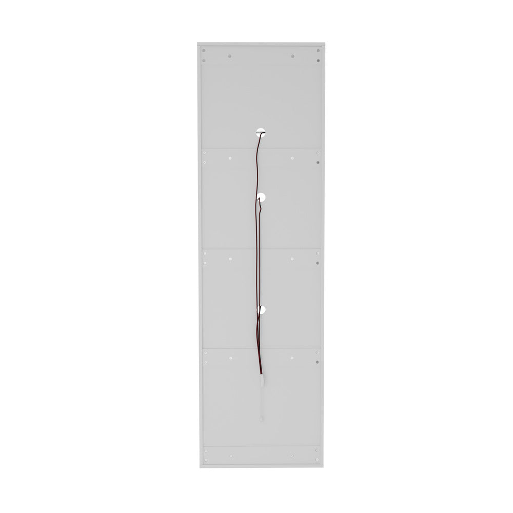 Oikiture Buffet Sideboard LED High Gloss Glass Door White