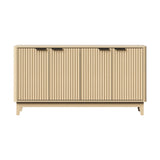 Oikiture Buffet Sideboard Storage Cabinet 4 Doors Cupboard Natural