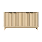 Oikiture Buffet Sideboard Storage Cabinet 4 Doors Cupboard Natural, image 5
