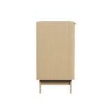 Oikiture Buffet Sideboard Storage Cabinet 4 Doors Cupboard Natural - Side View