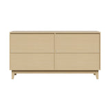 Oikiture Buffet Sideboard Storage Cabinet 4 Doors Cupboard Natural