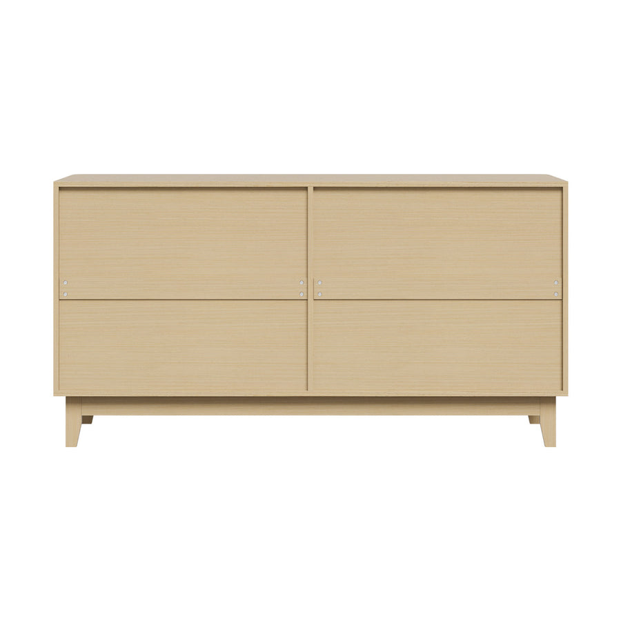 Oikiture Buffet Sideboard Storage Cabinet 4 Doors Cupboard Natural, image 9