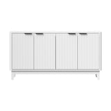 Oikiture Buffet Sideboard Storage Cabinet 4 Doors Cupboard White