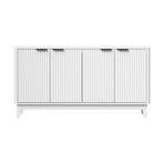 Oikiture Buffet Sideboard Storage Cabinet 4 Doors Cupboard White, image 4
